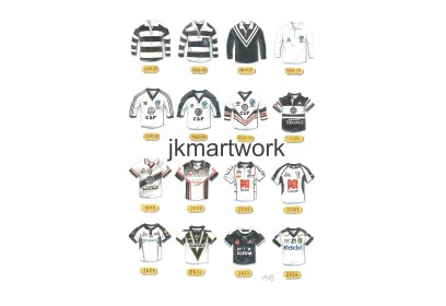 Widnes Vikings Rugby League Retro Shirts Wall Art Print